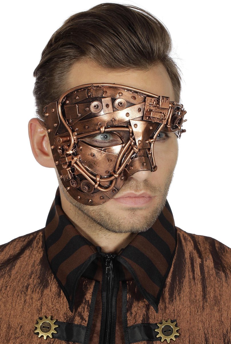 Masker steampunk half koper