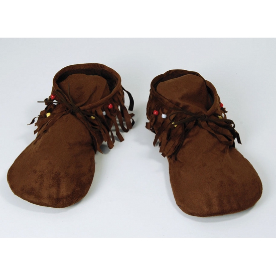 Moccasins verkleed schoenen - bruin - dames - maat 37-40 - indianen - hippies -