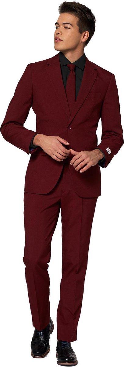 OppoSuits Blazing Burgundy - Heren Pak - Bordeaux Rood - Maat 50