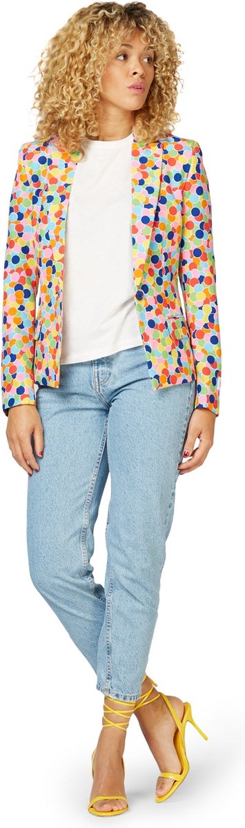 OppoSuits Confetti Blazer Blazer - Carnaval Kostuum Jasje voor Dames - Carnaval Thema - Maat 34