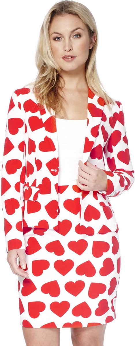 OppoSuits Queen of Hearts - Vrouwen Kostuum - Rood - Feest - Maat 36