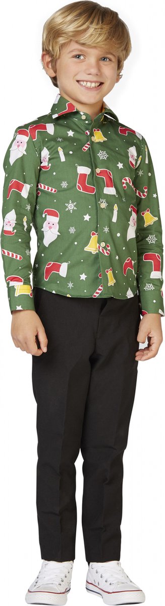 OppoSuits Santaboss - Kerst Overhemd Kids - Kerst - Xmas - Maat: 8 jaar