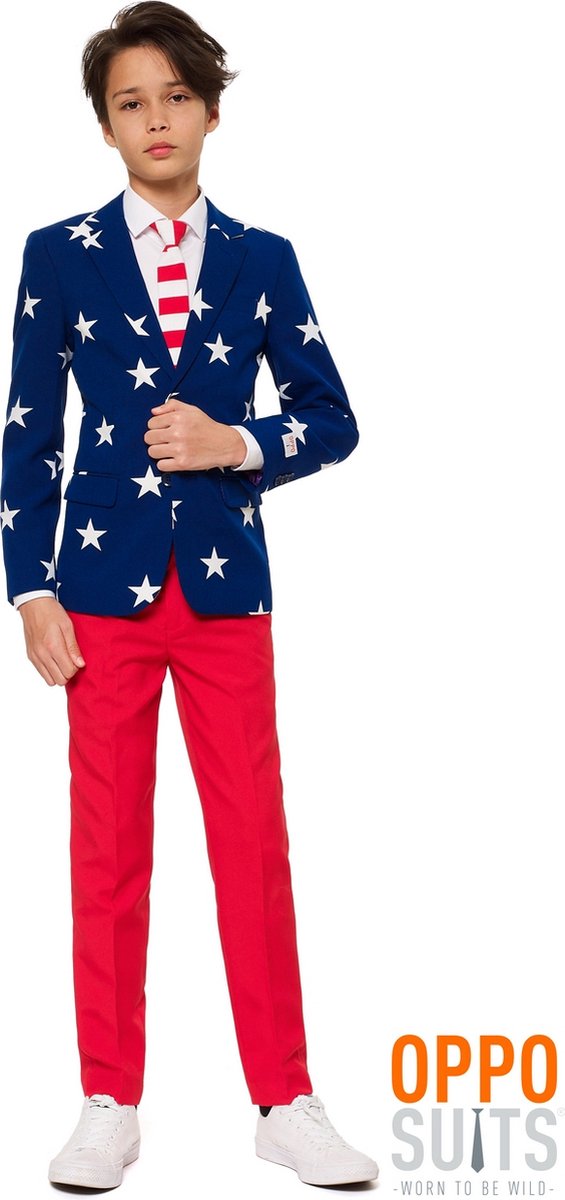 OppoSuits Stars & Stripes - Jongens Kostuum - Gekleurd - Feest - Maat 146/152