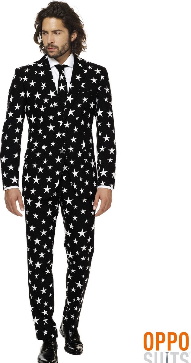 OppoSuits Starstruck - Mannen Kostuum - Zwart - Feest - Maat 46