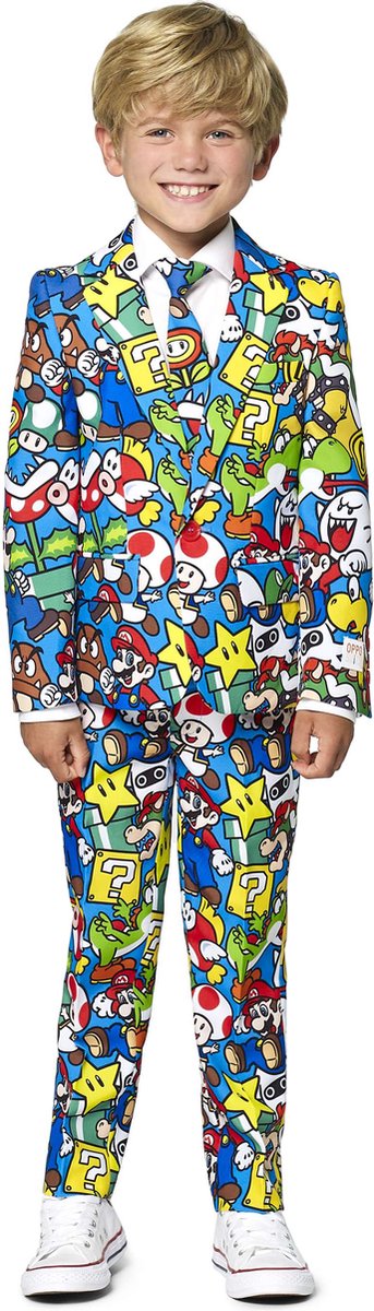 OppoSuits Super Mario™ - Jongens Carnavals Pak - Nintendo - Gekleurd - Maat EU 122/128