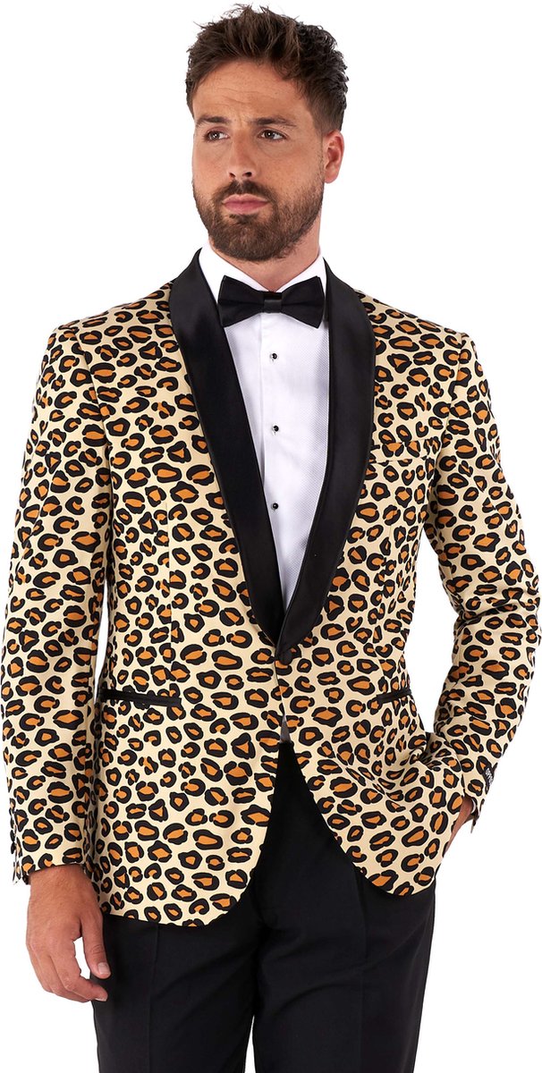 OppoSuits The Jag - Heren Tuxedo Smoking met Vlinderdas - Chique - Carnaval - Beige - Maat EU 48