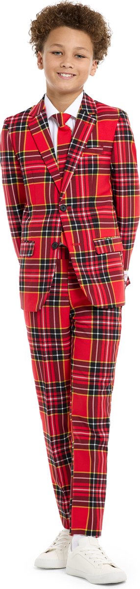 OppoSuits The Lumberjack - Jongens Kostuum - Rood - Kerst - Maat 134/140