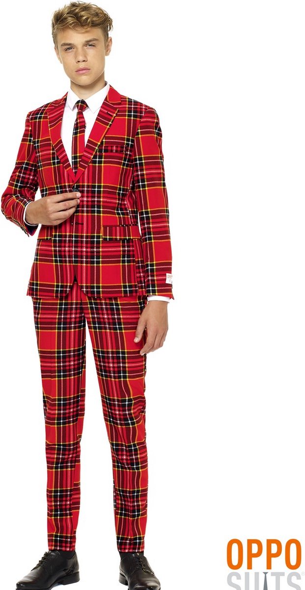 OppoSuits The Lumberjack - Jongens Kostuum - Rood - Kerst - Maat 170/176