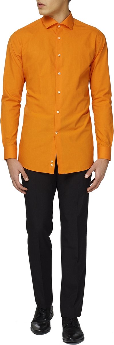 OppoSuits The Orange Shirt - Heren Overhemd - Koningsdag & Nederlands Elftal - Oranje - Maat EU 49/50