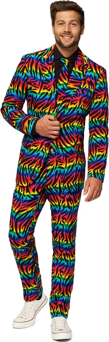 OppoSuits Wild Rainbow - Heren Carnavals Pak - Pride - Gekleurd - Maat EU 48