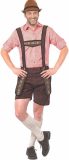 Partychimp Voordelige Korte Lederhose Man Johann Oktoberfest Heren Lederhosen Man Carnavalskleding Heren Carnaval - Polyester - Donkerbruin - Maat L