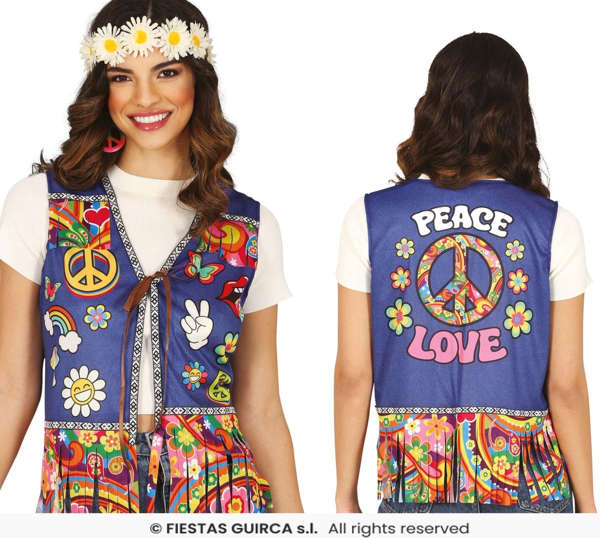 Peace & Love Hippie Vest Dames