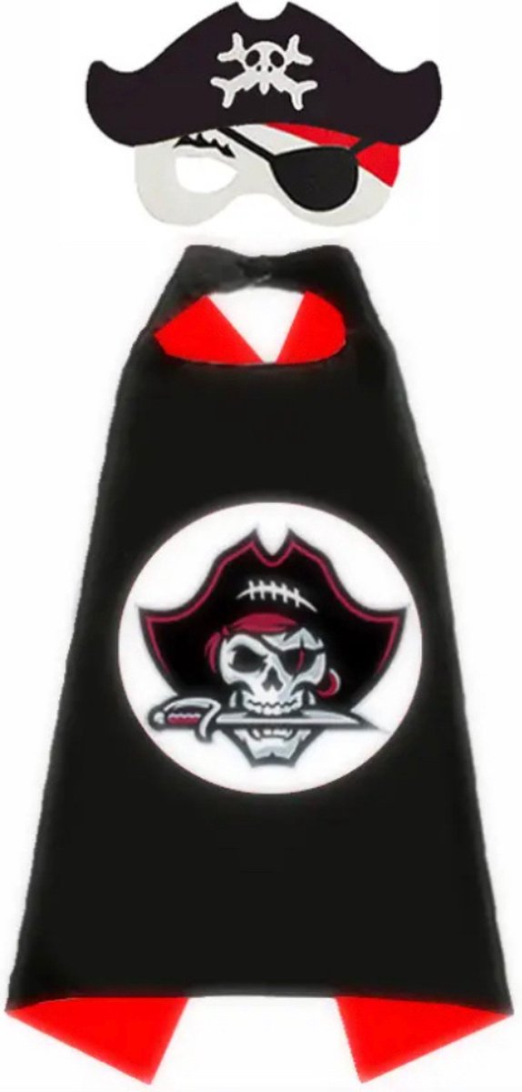 Piraten Verkleedpak - Cape en Masker - Piraat - Pirate - Stoer Kostuum - Verkleedkleren Jongen - Verkleedkleren Meisje - Verkleedkleding - Halloween - Carnaval - Pirates