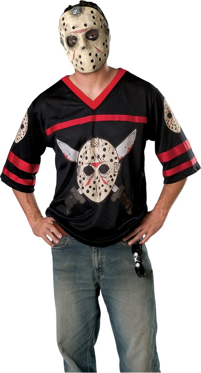 Rubies - Horror Films Kostuum - Jason Killer Hockey - Man - Zwart, Wit / Beige - Maat 56-58 - Halloween - Verkleedkleding