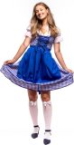 Samex-Oktoberfest Dames- Premium Dirndl-Blauw-Voor Feesten en Carnaval-Maat M-Kousen Inbegrepen