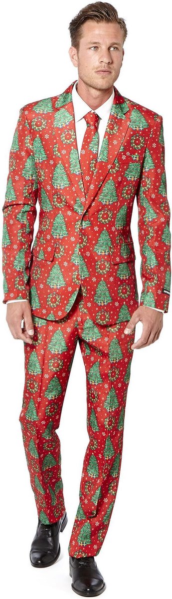 Suitmeister Mr. Kerstboom - Mannen Kerst Kostuum - Kerstpak - Kerst Outfit - Gekleurd - Kerst - Maat S