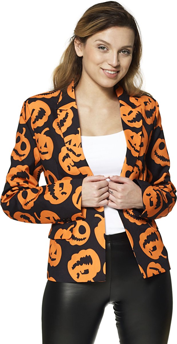 Suitmeister Pumpkin Blazer - Dames Colbert - Oranje - Halloween - Maat L