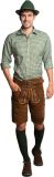 Tannhauser Lederhose Brixental met Riem Kort 100% Echt Leder Kort Oktoberfest Heren Carnavalskleding Heren Lederhosen Man - Leer - Donkerbruin - Maat 5XL