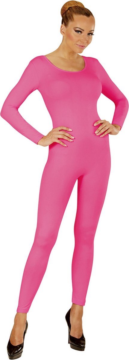 Widmann - Dans & Entertainment Kostuum - Unicolor Body Volwassen, Lang, Roze - Vrouw - Roze - Medium / Large - Carnavalskleding - Verkleedkleding