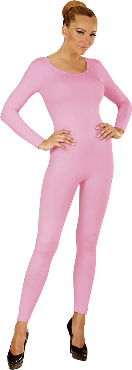 Widmann - Dans & Entertainment Kostuum - Unicolor Body Volwassen, Lang, Zacht Roze - Vrouw - Roze - Medium / Large - Carnavalskleding - Verkleedkleding