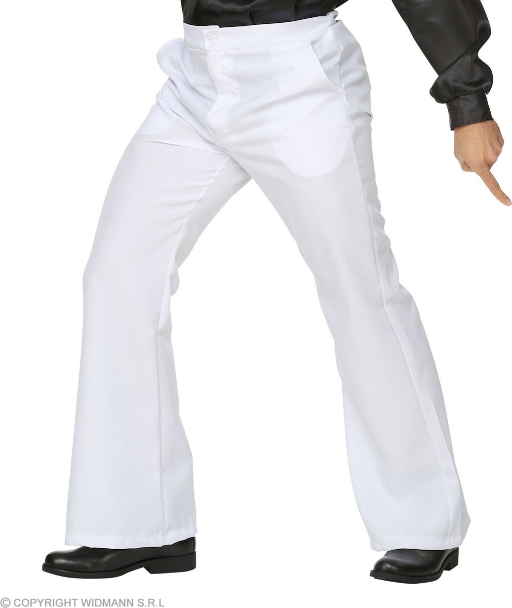 Widmann - Hippie Kostuum - Witte Soul Broek John Man - Wit / Beige - XXL - Carnavalskleding - Verkleedkleding