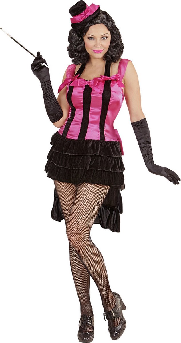 Widmann - Jaren 20 Danseressen Kostuum - Brutale Burlesque Diva - Vrouw - Roze - Large - Carnavalskleding - Verkleedkleding