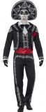 Day of the dead Senor Bones Halloween verkleedkleding kostuum - voor heren - zwart 52/54