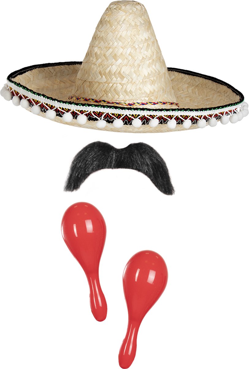 FUNIDELIA Mexicaans accessoires kit voor volwassenen - Maat: One size