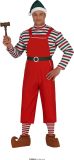 Guirma - Kerst & Oud & Nieuw Kostuum - Winterhulpje Van De Kerst Elf - Man - Rood, Groen - Maat 52-54 - Kerst - Verkleedkleding