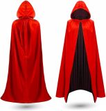 Halloween vampier kostuum cape - rood & zwart - cape met capuchon voor kinderen & volwassenen - dames & heren