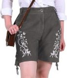 Korte grijs Lederhose dame - tiroler - broek ''Emma'' (maat 46)