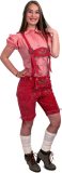 Lederhose pink kort model dames (echt leer) mt.38