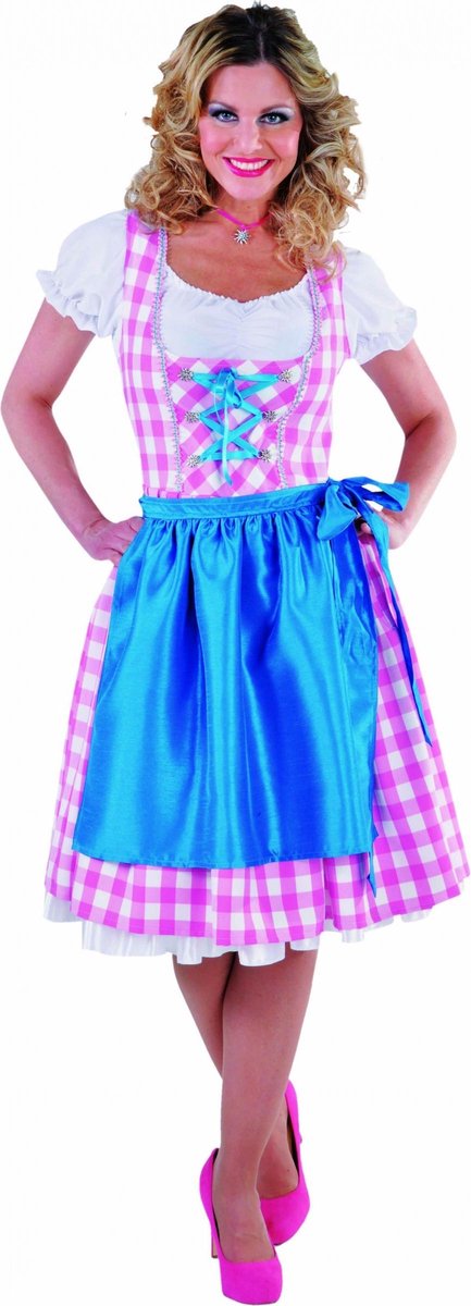 Magic Design Drindl Dames Polyester Roze/blauw Maat Xxl 3-delig