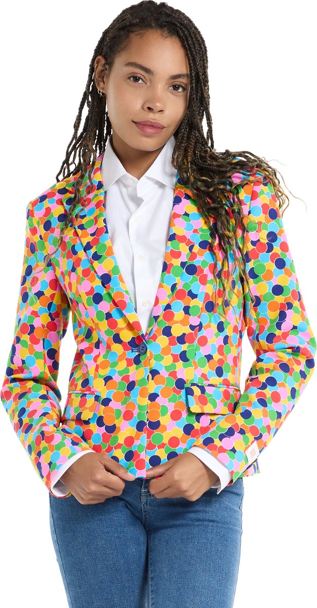 OppoSuits Confetti Blazer Blazer - Carnaval Kostuum Jasje voor Dames - Carnaval Thema - Maat 40