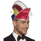 Prins Carnaval muts - gekleurd - heren - polyester - hoed - verkleedmuts -