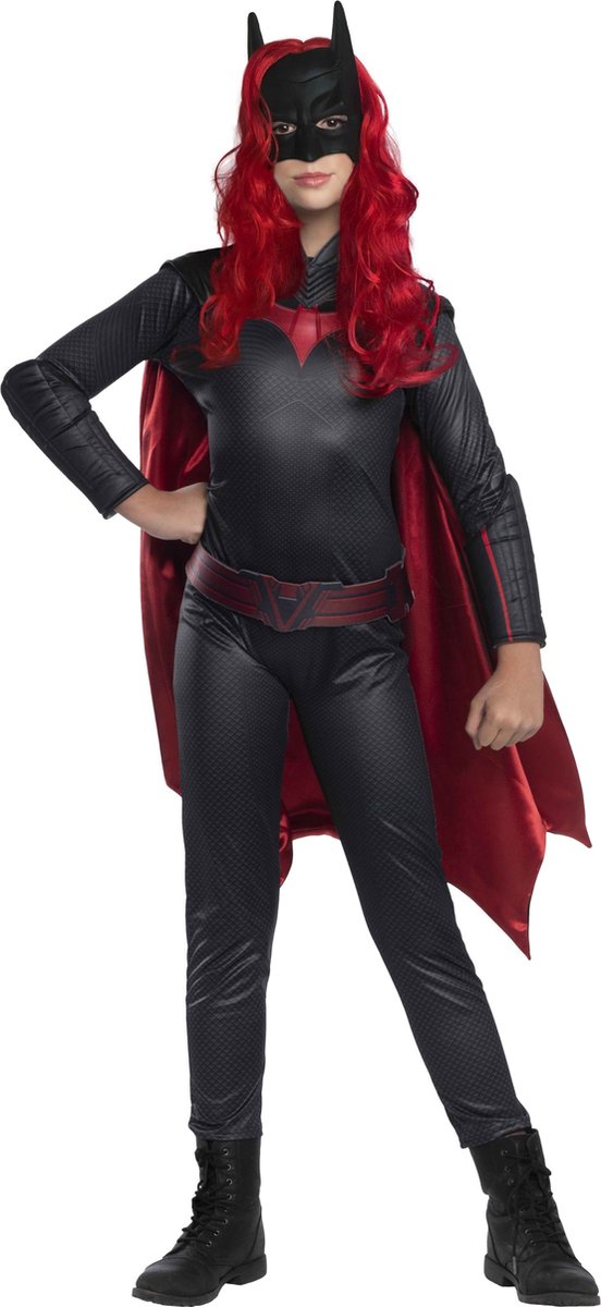 Rubies - Batgirl & Batwoman & Catwoman Kostuum - Batwoman Kostuum Meisje - Rood, Zwart - Maat 116 - Halloween - Verkleedkleding