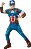 Rubies - Captain America Kostuum - Superheld Captain America Deluxe Kind Kostuum - Blauw - Maat 104 - Carnavalskleding - Verkleedkleding